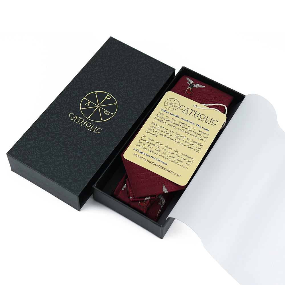 St. Michael the Archangel silk necktie, perfect Catholic gift for everyday devotion or feast days