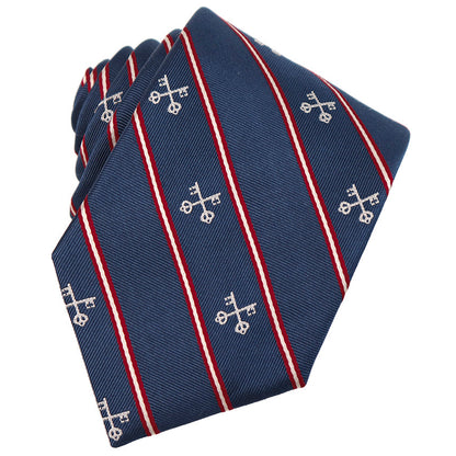 Keys of St. Peter Silk Necktie: Catholic Tie in Blue or Pontifical Gold