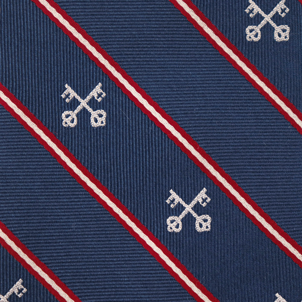 Keys of St. Peter Silk Necktie: Catholic Tie in Blue or Pontifical Gold