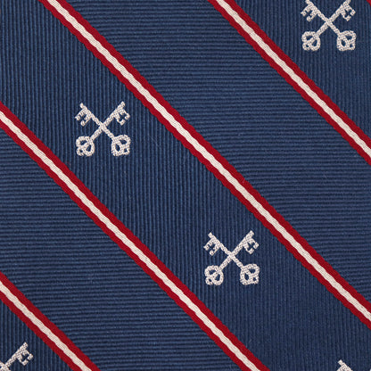 Keys of St. Peter Silk Necktie: Catholic Tie in Blue or Pontifical Gold