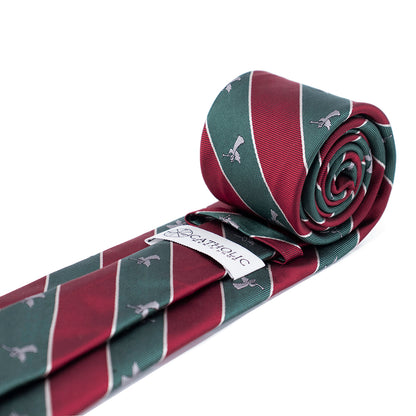 Christmas Regimental Silk Necktie: Catholic Tie in Red & Green