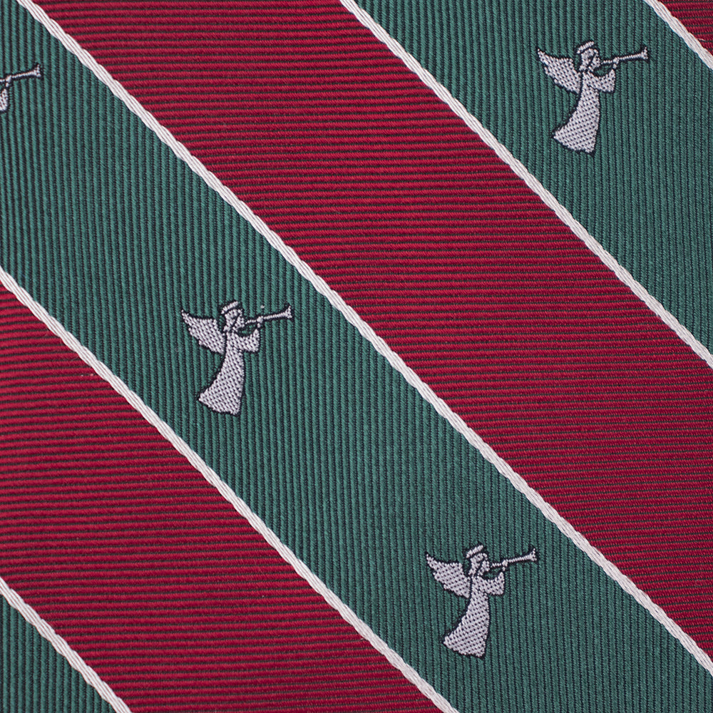 Christmas Regimental Silk Necktie: Catholic Tie in Red & Green