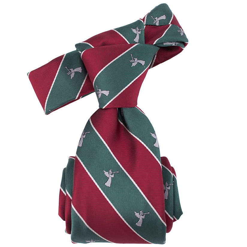 Regimental Stripe Catholic Christmas Necktie, Catholic gift for Dad.