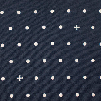 Heritage Polka Dot Cross Silk Necktie: Catholic Tie in Green & Antique Gold, Midnight & Ivory, or Burgundy & Rose