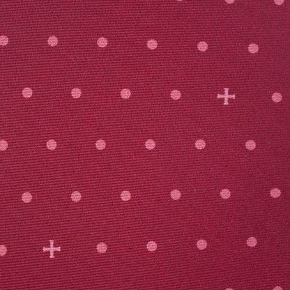 Heritage Polka Dot Cross Silk Necktie: Catholic Tie in Green & Antique Gold, Midnight & Ivory, or Burgundy & Rose