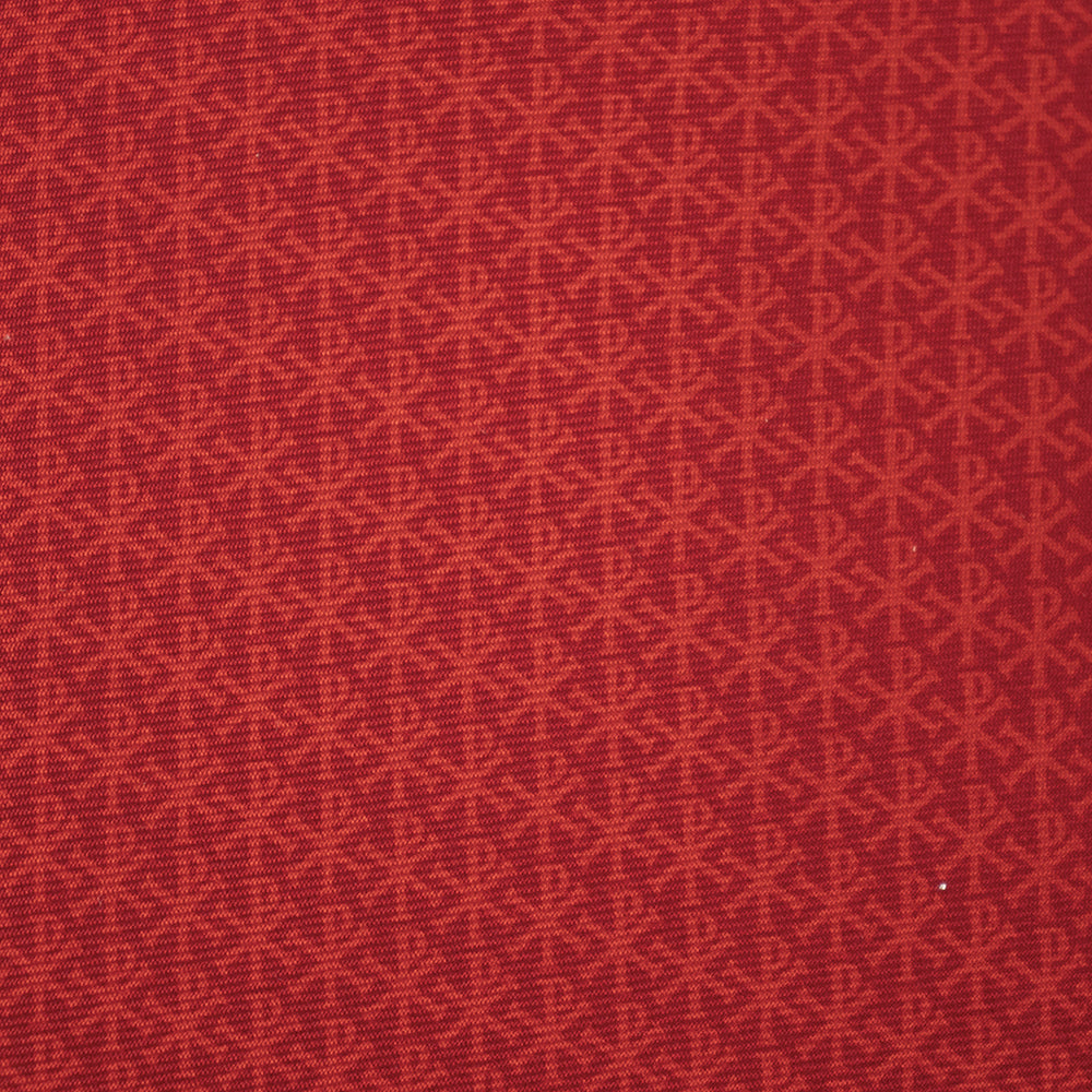 Micro Chi Rho Pattern Silk Necktie: Catholic Tie in Cardinal Red or Oxford Blue & Silver