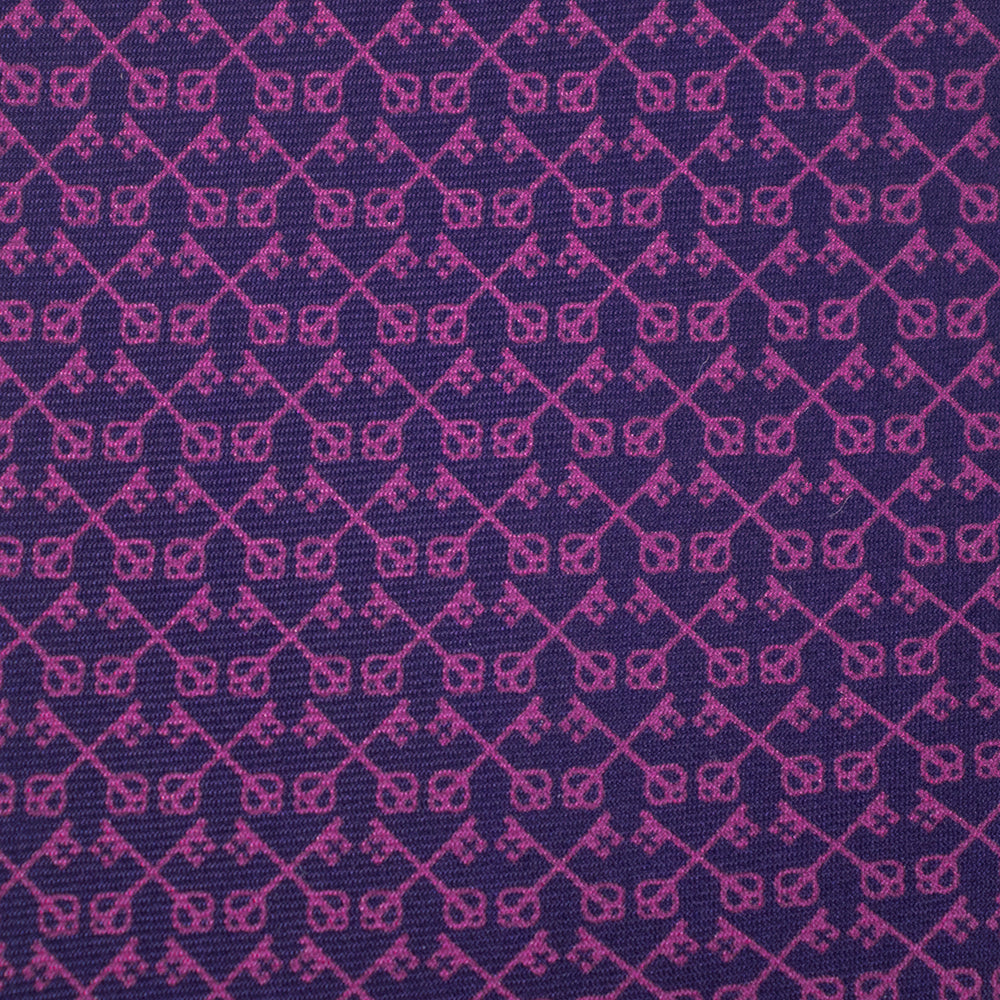 Keys of St. Peter Micro Pattern Silk Necktie: Catholic Tie in Rose & Azure, Blue & Silver Gray, or Royal Purple & Navy