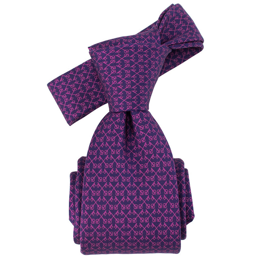 Purple patterned scarf on a white background