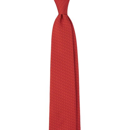 Micro Chi Rho Pattern Silk Necktie: Catholic Tie in Cardinal Red or Oxford Blue & Silver