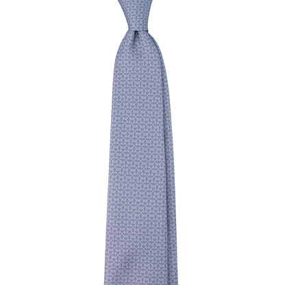 Keys of St. Peter Micro Pattern Silk Necktie: Catholic Tie in Rose & Azure, Blue & Silver Gray, or Royal Purple & Navy