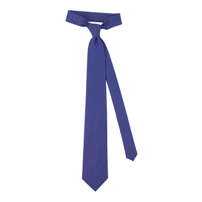 Keys of St. Peter Micro Pattern Silk Necktie: Catholic Tie in Rose & Azure, Blue & Silver Gray, or Royal Purple & Navy