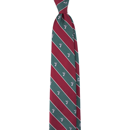 Christmas Regimental Silk Necktie: Catholic Tie in Red & Green