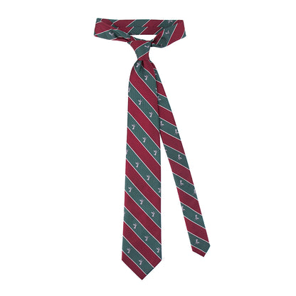 Christmas Regimental Silk Necktie: Catholic Tie in Red & Green