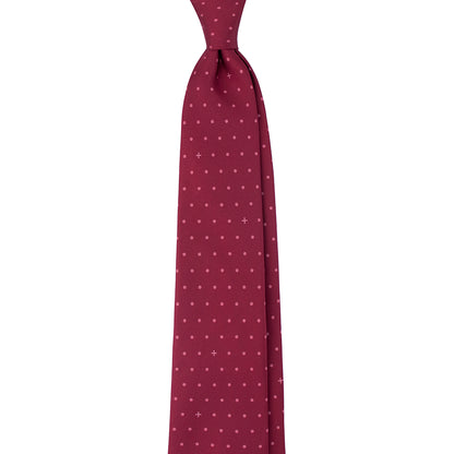 Heritage Polka Dot Cross Silk Necktie: Catholic Tie in Green & Antique Gold, Midnight & Ivory, or Burgundy & Rose