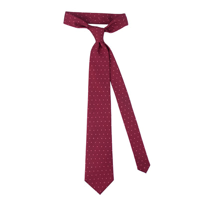 Heritage Polka Dot Cross Silk Necktie: Catholic Tie in Green & Antique Gold, Midnight & Ivory, or Burgundy & Rose