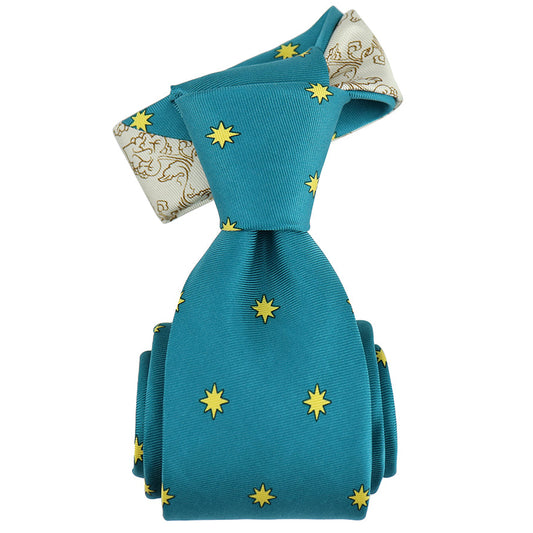 Guadalupe silk necktie, Marian design inspired by Our Lady of Guadalupe