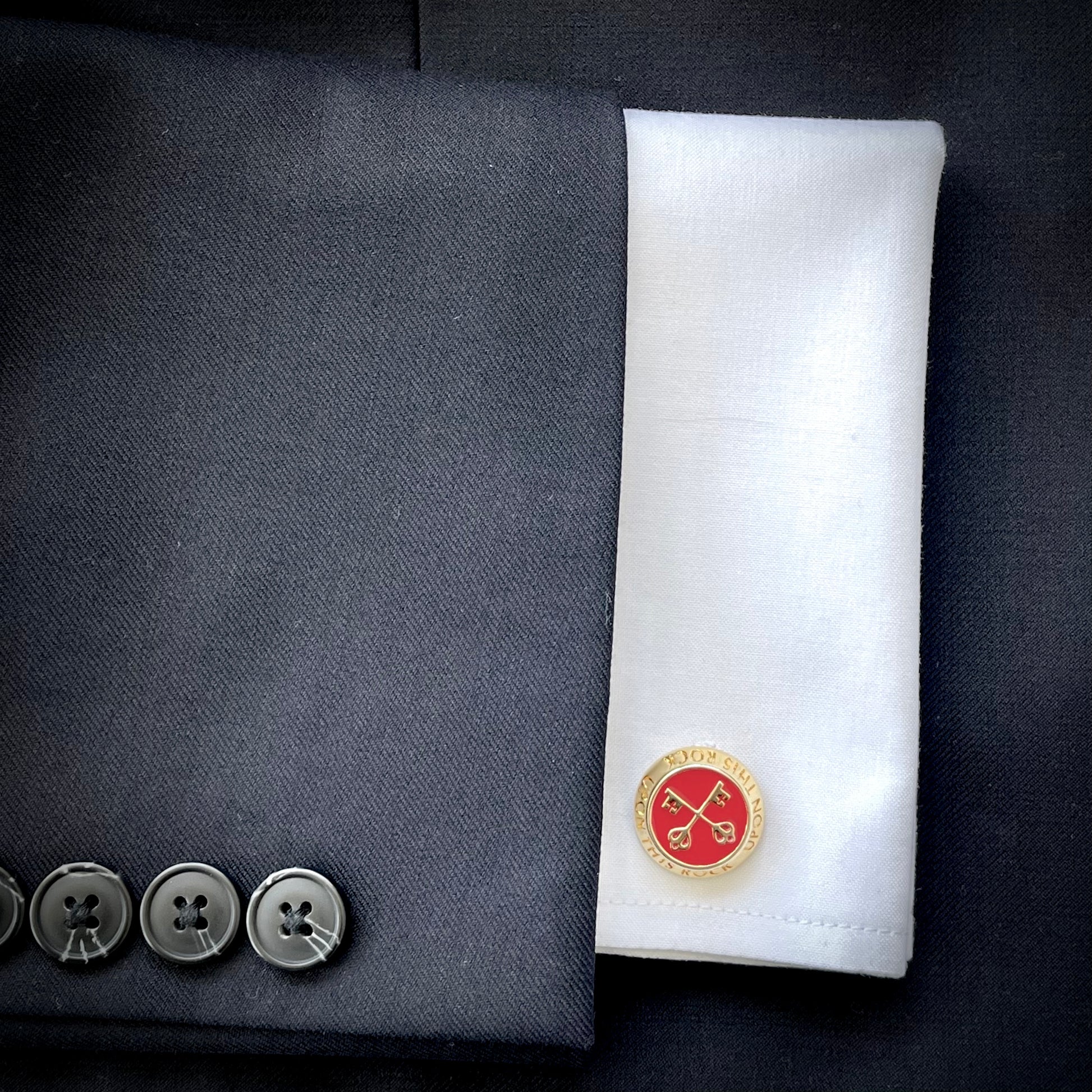 Premium Keys of St Peter 14K Gold Plated Cufflinks - Faith-Inspired Catholic Gift for Men