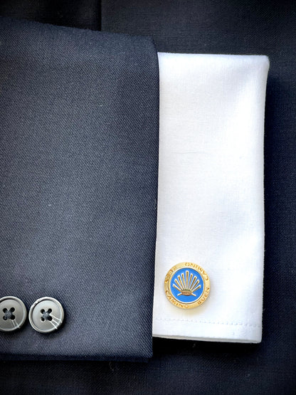 Premium Camino de Santiago "Buen Camino" 14K Gold Plated Cufflinks - Catholic Pilgrim Faith-Inspired Gift for Men