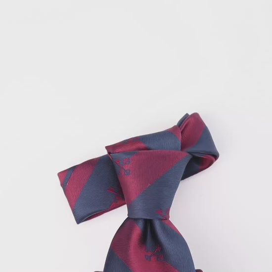 Video of the college stripe keys of st peter burgundy and navy necktie by Catholic Men's Shop