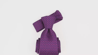 Keys of St. Peter Micro Pattern Silk Necktie: Catholic Tie in Rose & Azure, Blue & Silver Gray, or Royal Purple & Navy