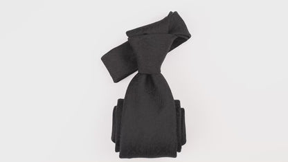 Quintessential Catholic Black Tie - Woven Silk Necktie